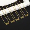 Venta Caliente Transfronteriza DIY Collar Digital de Año Cadena para Suéter de Aniversario Acero de Titanio Galvanoplastia al Vacío Joyería de Diseño Privado