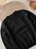 Suéter Base Versátil de Color Sólido con Cuello Redondo, Nuevo Estilo Otoño e Invierno 2025 para Niños y Niñas, Lindo y Elegante, Certificado Clase A