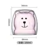 Taza de Doble Capa con Forma de Oso Engrosada del Fabricante, Taza Transparente de Vidrio de Borosilicato Alto de Colores, Taza de Doble Capa de Dibujos Animados para Café y Leche en Casa