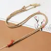 Cuerda de algodón anudada a mano para colgante Cuerda de collar tibetano Cadena de suéter Cuerda para colgar en el cuello de jade étnico Cuerda para colgar Thangka