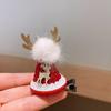 Accesorios para el Cabello de Navidad Niños Sombrero Lindo Pasador Celebridad de Internet Malla Tridimensional Lazo Pinza de Pato Pinza Superior de Astas