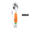 Atacado Colher e Garfo para Suplemento Alimentar 304 Colher de Treinamento para Bebê Conjunto de Talheres de Aço Inoxidável para Crianças Caixa de Armazenamento Colher para Crianças
