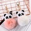 Chuangyi Lingshang Chaveiro de Bolinha de Pelo de Panda Requintado Pingente de Bolsa de Pelúcia Chaveiro de Carro Pingente de Desenho Animado Fábrica