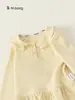Ropa para Niños Bangxuan Conjunto de Color Sólido para Otoño para Niñas, Tops para Bebés, Ropa para Niños con Cuello de Muñeca y Encaje, Camiseta de Manga Larga para Bebés Estilo Otoño