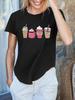 Camiseta de manga corta de moda para mujer con estampado de bebida de té con leche, nueva de primavera y verano, estilo europeo y americano