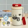 Nova caneca térmica e que mantém o frio, design de maçã arco-íris com ponto vermelho, um presente para meninas, portátil para uso ao ar livre, caneca de café estilosa para estudantes