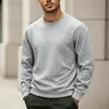 Outono 2026 Amazon SHEIN Moda Masculina Transfronteiriça 3D Nova Tendência Gola Redonda Cor Sólida Moletom Pulôver Tamanho Europeu