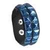 16 estilos de pulseras anchas de PU con remaches cuadrados color rojo rosa para hombres y mujeres, personalizadas, de moda, tendencia, nicho, estilo europeo minimalista