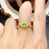 Anillo de Esmeralda Natural Popular al por Mayor de Fábrica Plata S925 Incrustado Piedra Principal 4*5 Más Vendido en Europa y América