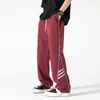 Calça Masculina 2024 Outono Nova Marca Tendência Design Nicho Hip-Hop Calça de Moletom Reta Perna Larga Casual