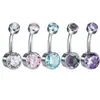 Liga de Titânio F136 Copo Redondo Zircônia Piercing de Umbigo G23 Rosca Interna 1.2mm Fundo Plano Anel de Umbigo Joias para Piercing Corporal Acessórios