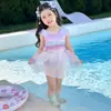 Traje de baño de una pieza sin mangas de sirena para niña 2026 Modelo Nuevo Infantil Súper Elegante Secado Rápido Alta Apariencia Traje de Baño para Bebé