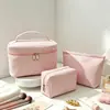 Bolsa de Maquillaje de Gasa de Burbujas Más Vendida Transfronteriza, Neceser de Gran Capacidad, Bolsa de Almacenamiento de Cosméticos de Viaje Rayada al por Mayor