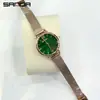 Relógio transfronteiriço Sanda tendência da moda simples pulseira verde pequena à prova d'água quartzo relógio feminino atacado