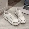 Zapatos de Lona Retro para Mujer Primavera y Otoño 2025 Estilo Hong Kong Modernos Transpirables Zapatos Blancos Estudiante Ins Suela Gruesa Casual de Tabla Bonitos
