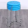 Taburete Redondo para el Hogar, Taburete de Plástico Reforzado, Taburete de Plástico Engrosado para Adultos, Mesa de Comedor, Oficina Comercial, Taburete de Puesto, Simple y Moderno