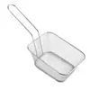 Cesta para Fritar Batatas Fritas, Cesta para Salgadinhos, Cesta com Drenagem de Óleo, Cesta para Frango Frito, Cesta Anti-Escaldamento, Cesta Anti-respingo de Óleo em Aço Inoxidável