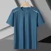 Camiseta sin costuras de manga corta Verano Nuevo Deporte Seda de hielo Fina Secado rápido Transpirable Cuello redondo Ropa deportiva para hombre Pareja Talla grande