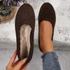 Novos Sapatos Femininos de Renda Tricotada com Mosca Rasos Slip-On para Comércio Exterior, Sapatos de Trabalho Planos Respiráveis para Todas as Estações