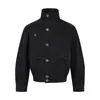 Chaqueta de Trabajo de Lona Estilo Granero, Cuello Alto Boxy Ancho, Abrigo Corto Vintage Lavado Resistente Estilo Retro Americano para Hombres y Mujeres, Moderno
