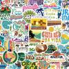 50 peças frescas simples costa rica adesivos laptop notebook copo de água decorativo adesivos à prova d'água