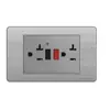 Interruptor Doméstico Empotrado GFCI Transfronterizo Venta Directa del Fabricante Tipo Oculto Panel 118 Enchufe de Protección contra Fugas 20A
