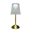 Lámpara de mesa retro de cristal con rayas de calabaza, lámpara de noche para dormitorio, lámpara de escritorio de metal con enchufe táctil, luz de noche de doble propósito, venta al por mayor