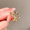 Brincos em forma de C Estilo Celebridade da Internet Tagarela Metal Banhado a Ouro Brincos da Moda Estilo Coreano Feminino Minimalista Metal Estilo Frio