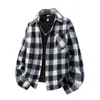Camisa a cuadros suelta de manga larga para hombre para primavera y otoño, top versátil moderno vintage, adelgazante y elegante, diseño simple