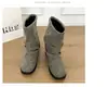 2026 Verano Nuevas Botas Arrugadas Apiladas Tacón Grueso Pierna Ancha Botas Adelgazantes Botas Vaqueras Botines Estilo Post-Apocalíptico Moda