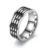 Anillo de Acero de Titanio Personalizado Estilo Europeo y Americano Moda Diseño de Aceite Corrosión Anillo para Hombre Joyería para Mano Venta al por Mayor