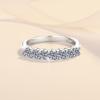 Anel Feminino de Prata S925 Transfronteiriço, Anel Sete Estrelas, Anéis Empilháveis Coroa Sete Princesas, Anel de Moissanita, Em Estoque na Fábrica
