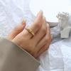 Anillo de Martillo Estilo Francés Marca Anillo de Textura de Papel de Estaño Acero de Titanio Dorado 18k Joyería Ins Anillo de Dedo para Mujer
