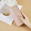 Cartera para Mujer Nueva Trendy Transfronteriza Simple Moda Color Sólido Versátil Diseño Magnético Conveniente Gran Capacidad Cartera Larga