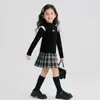 Nova Camiseta de Manga Longa para Meninas Outono e Inverno Versão Coreana Camiseta Básica Infantil A-Class Quente Derong Top Versátil Atacado