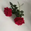 Flor Artificial Rosa Flocada de Haste Única para Cerimônia de Casamento, Hotel, Shopping, Cachoeira, Móveis, Decoração de Mesa, Flor Artificial Atacado