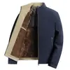 Explosions 2024 Invierno Nueva Chaqueta con Cuello para Hombre para Adultos Mayores Forrada de Felpa Engrosada Acolchada de Algodón Chaqueta Abrigo Acolchada de Algodón para Papá