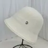 Sombrero de Pescador Estilo Coreano Estilo Fragante para Mujer Otoño e Invierno Estilo Occidental Todo Fósforo Sombrero de Cubo Tejido para Cara Pequeña Cálido Borde de Cuero Sombrero de Cubeta