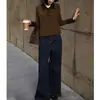 Polo de Manga Larga de Color Contrastante Ropa de Punto Casual para Mujer 2026 Nuevo Estilo de Principios de Primavera Ajuste Delgado y Versátil Top de Moda