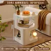 Mesa Auxiliar de Sofá Sala de Estar Uso Doméstico Mesa de Café Pequeña Creativa Dormitorio Mesa de Noche Móvil de Hierro Forjado Mesa de Esquina Escritorio Pequeño