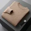 Suéter Masculino de Gola Redonda em Cashmere, Casual Simples de Sete Agulhas Espessado Versátil para Negócios Cor Sólida, Suéter de Cashmere para Atacado Transfronteiriço