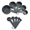 Conjunto de Copos e Colheres Medidoras de Plástico 10 Peças Ferramentas de Medição para Assar com Escala Conjunto de Copos e Colheres Medidoras Cinza
