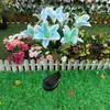 Luz de Jardim Solar com 7 Flores de Lírio Luz Decorativa LED para Gramado ao Ar Livre Projeto de Iluminação Ornamental de Flores Luzes Decorativas