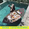 Bandeja Flutuante de Água de Rattan Bali Vietnã Cesta de Café da Manhã Pousada Hotel Villa Piscina Prato Redondo para Frutas