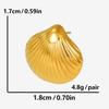 Brincos de concha de praia de aço inoxidável 304, brincos simples e versáteis, brincos de ouro 18k a vácuo em estoque
