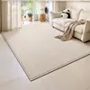 Tapete para Sala de Estar, Cor Creme, Liso, Lavável, Limpável com Pano, Sofá, Quarto, Luxo Leve, Alta Qualidade, Tapete Doméstico, Impermeável, Resistente a Manchas