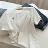 Camiseta de Manga Corta con Cuello Redondo y Diseño de Bordado de Letras Nicho Estilo Coreano para Mujer, Holgada, Reductora de Edad, Camiseta Interior, Estudiante, a la Moda