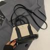 Bolso de Cubo de Mano de Estilo Coreano Casual de Nicho con Puntadas de Color Contrastante de Moda y Versátil para Temperamento Casual de Viaje Cruzado para Mujeres