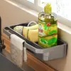 Estante de Almacenamiento para Fregadero de Cocina, Organizador Multifuncional de Esponja y Grifo para el Hogar Montado en la Pared, Soporte de Plástico para Paños