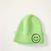 Chapéu de Lã para Bebê Inverno Simples Cor Doce Rosto Sorridente Alta Elasticidade Gorro de Tricô Quente Cor Sólida Moda Coreana Chapéu para Meninos e Meninas